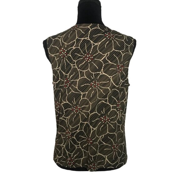 George Floral Sleeveless Top in Brown/Tan - Size Large - Picture 3 of 5